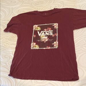Vans Red Short Sleeve Tee with Graphic Design